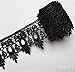 5 Yard Polyester Crochet Lace Edge Trim Ribbon 5 cm Width Vintage Style Black Edging Trimmings Fabric Embroidered Applique Sewing Craft Wedding Dress Embellishment DIY Decor Clothes Embroidery