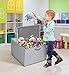 Sorbus Square Toy Chest with Flip-Top Lid, Kids Collapsible Storage for Nursery, Playroom, Closet, Home Organization, Large (Square Chest - Gray/White Chevron)