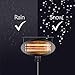 sundate Electric Patio Heater, Indoor/Outdoor Halogen Infrared Space Heater with 3 Power Levels, PHP-1500DI