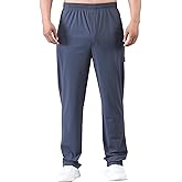 Zoulee Men's Elastic Waist Zipper Fly Hiking Pants Quick-Dry Lightweight Outdoor Sweatpants