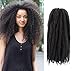 UNA 18 Inch 4packs Marley Hair For Twists Long Afro Marley Braid Hair Pure Kanekalon Synthetic Fiber Kinky Twist Hair Crochet Braids (4-Piece, 1B)
