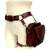 REElua Medieval Waist Belt Drop Leg Bag Steampunk Waist Pack Thigh Bag Leather Bag Motorcycle Waist Belt Drop Leg Bag