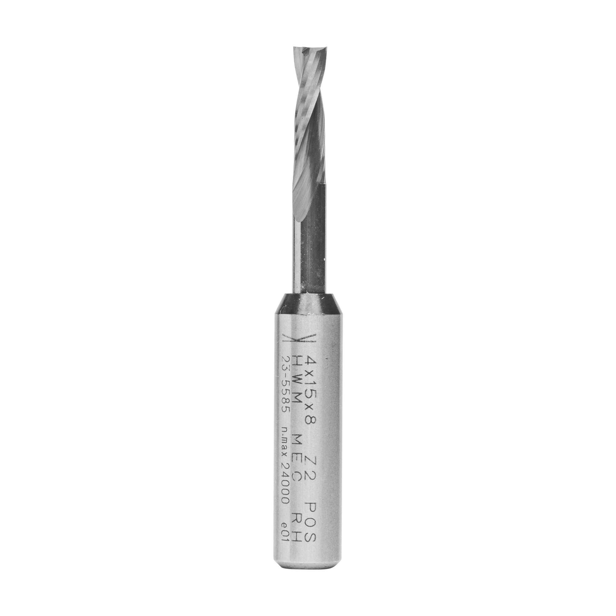 ENT 10022 Solid Carbide Spiral Bits SC, Shank (S) 8 mm, Diameter (D) 4 mm, NL 15 mm, GL 60 mm — image 1