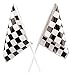 Racing Decorations Party Pack Bundle Black & White Checkered (Tablecover, 100 ft Pennant Banner, Racing Finish Line flags & Balloons)
