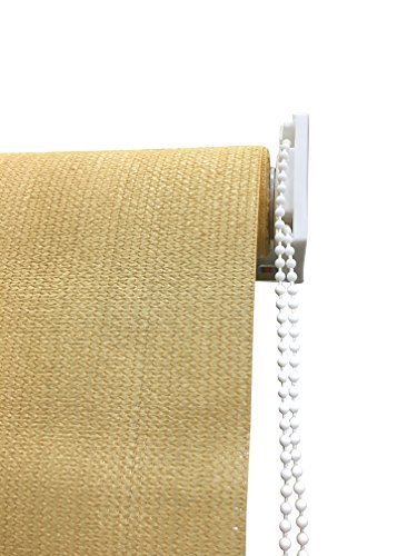 Shatex 4x6ft Outdoor Roller Sun Shade ,Exterior Roller Shade, Roll Up Shade Wheat