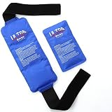 Pain Relief Ice Pack with Strap for Hot & Cold Therapy - Reusable Gel Pack for Injuries | Best as Heat Wrap or Cold Pack for Back, Waist, Shoulder, Neck, Ankle, Calves and Hip (Large pack: 14" X 6")