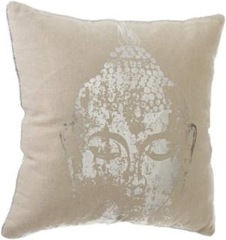 Napravi Rs Coussin Bouddha 40x40cm Argente Jja Coussins Et Accessoires Decoration De La Maison