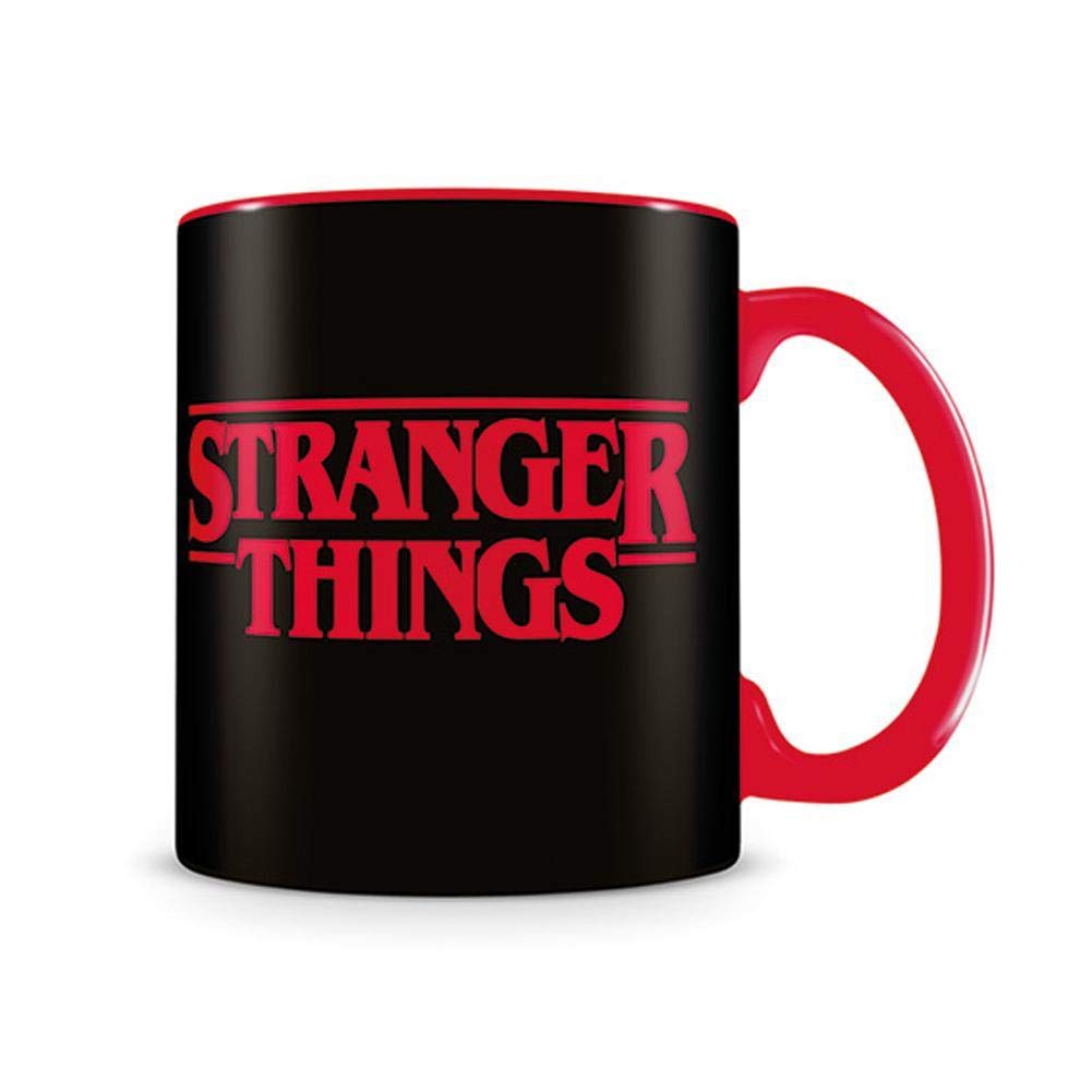 Pyramid International Stranger Things Black Ceramic 315ml/11oz Mug with Logo in Presentation Box - Official Licensed Netflix Drinkware, Ceramic Coffee Cup for Fans and Collectors, One Size