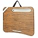 HOME BI Portable Lap Desk Laptop Table Tray Bed Table with Handle, Phone Holder, Built-in Laptop Stop Bar, Pillow Foam Cushion,18.5L x 14.96W x 2.17H Inch, Brownthumb 3