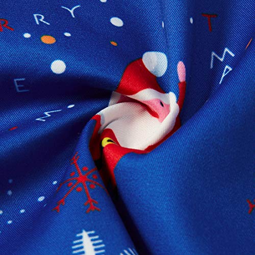 RAISEVERN Männlich Hawaiihemd Phantasie Neuheit Santa Schneemann Muster Langarm Shirts Schneeball Gedruckt Tops Blusen für Brothers Daddy\'s