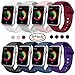 Yimzen Soft Silicone Sport iWatch Band Strap for Apple Watch Series 3 2 1 Sport & Edition 38mm S/M 8Pack