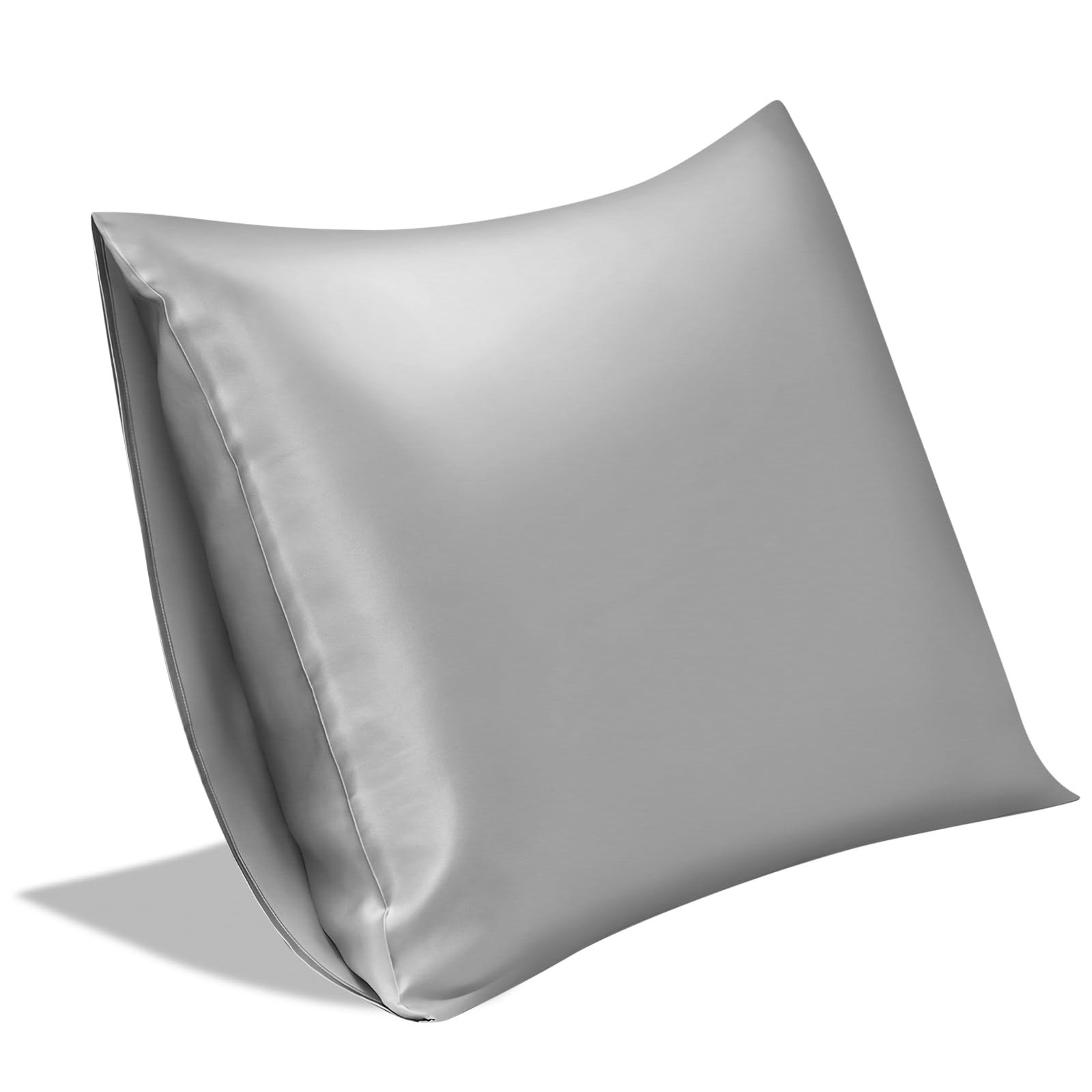 SILKTALE Mulberry Silk Pillow Cover for Sleeping without zipper,1pc,Gray/Grey,Standard Size 50 x 65 cm — image 1