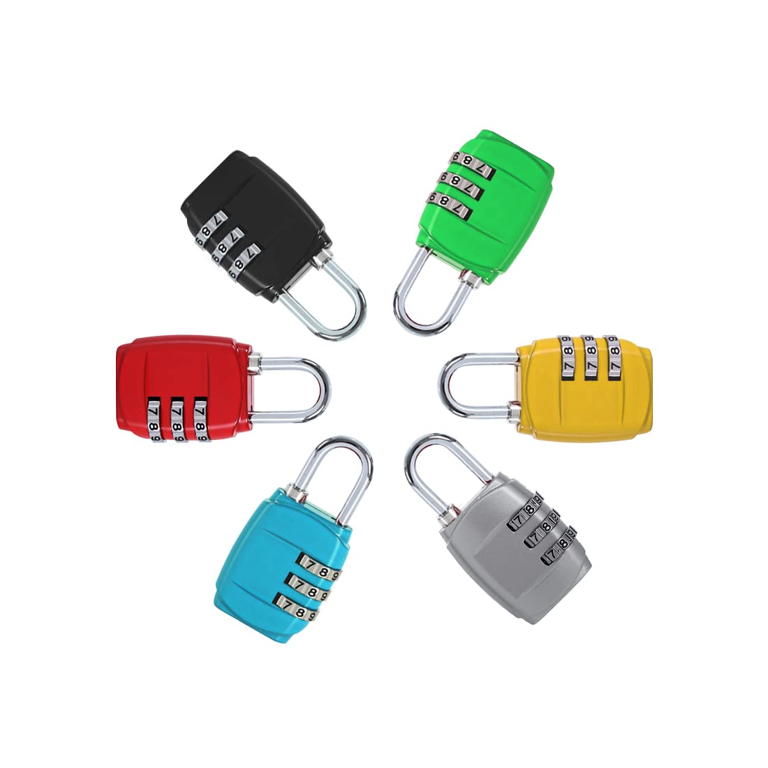 Reccisokz Luggage Combination Lock Travel Padlock Code Locks Gym Lockers Sports Baggage School Cabinets Pack of 6（ ）