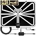 Antenna TV Digital HD, 70 Mile Range Skywire TV Antenna for Digital TV Indoor 1080P 4K with 18ft Coax Cable