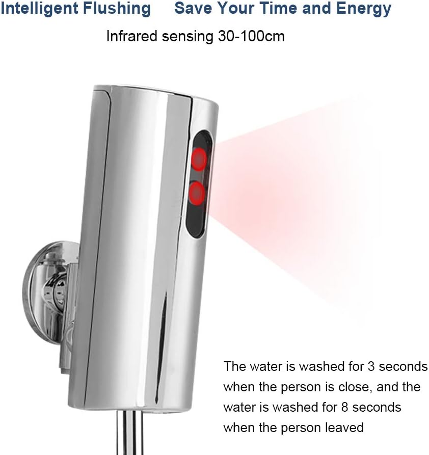 Urinal Flush Valve Wall Mounted Automatic Sensor Intelligent Touchless Toilet Urinal Flushing Tool Toilet Parts for Bathroom Toilet Flusher Fittings - Image 4