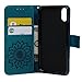 iPhone X Case, iPhone 10 Wallet Case PU Leather Embossed Sunflower Magnetic Closure Credit Card Holder Flip Stand Folio Protective Cover Case for iPhone X / iPhone 10, Blue