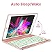 Earto iPad Mini 5 / Mini 4 Keyboard - 135 Degree Flip 7 Color Backlit Aluminum Shell Smart Folio Keyboard Case with Auto Sleep/Wake for iPad Mini 5th Gen 2019 / iPad Mini 4 2015, Rose Gold