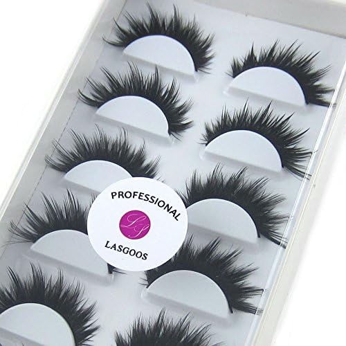 6 Pairs/Box 3D Thick False Eyelashes LASGOOS Luxurious Long Hot Party Dancing Devil Fake Eye Lashes XM11