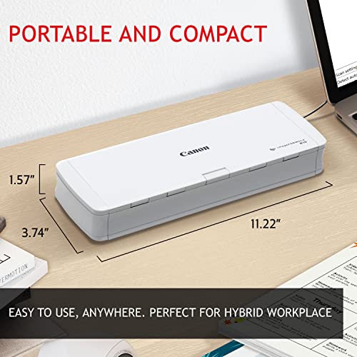 Canon imageFORMULA R10 Portable Document Scanner, 2-Sided Scanning with 20 Page Feeder, Easy Setup for Home or Office, Includes Software, (4861C001)