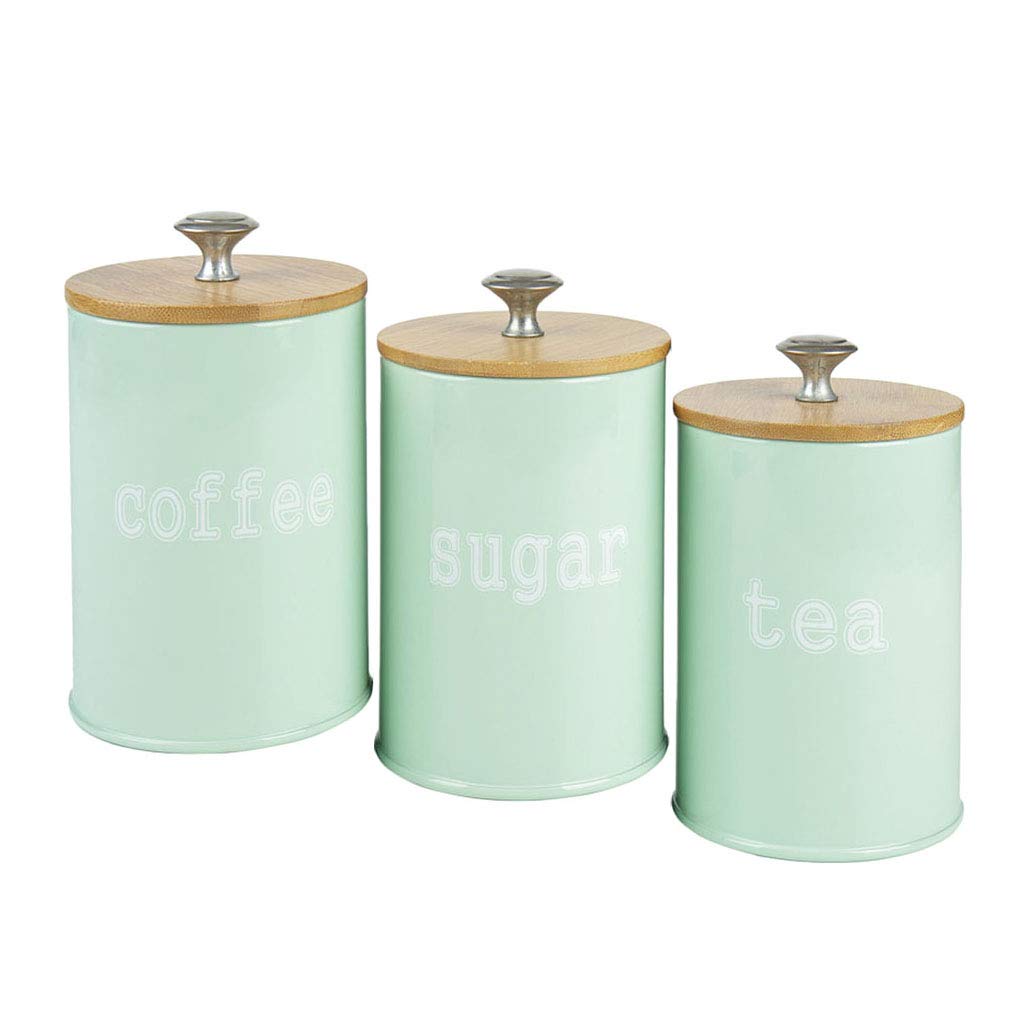 Fenteer Metal Sugar coffee and tea Tin Jar Container Candy Sealed Cans Storage Box, Set of 3