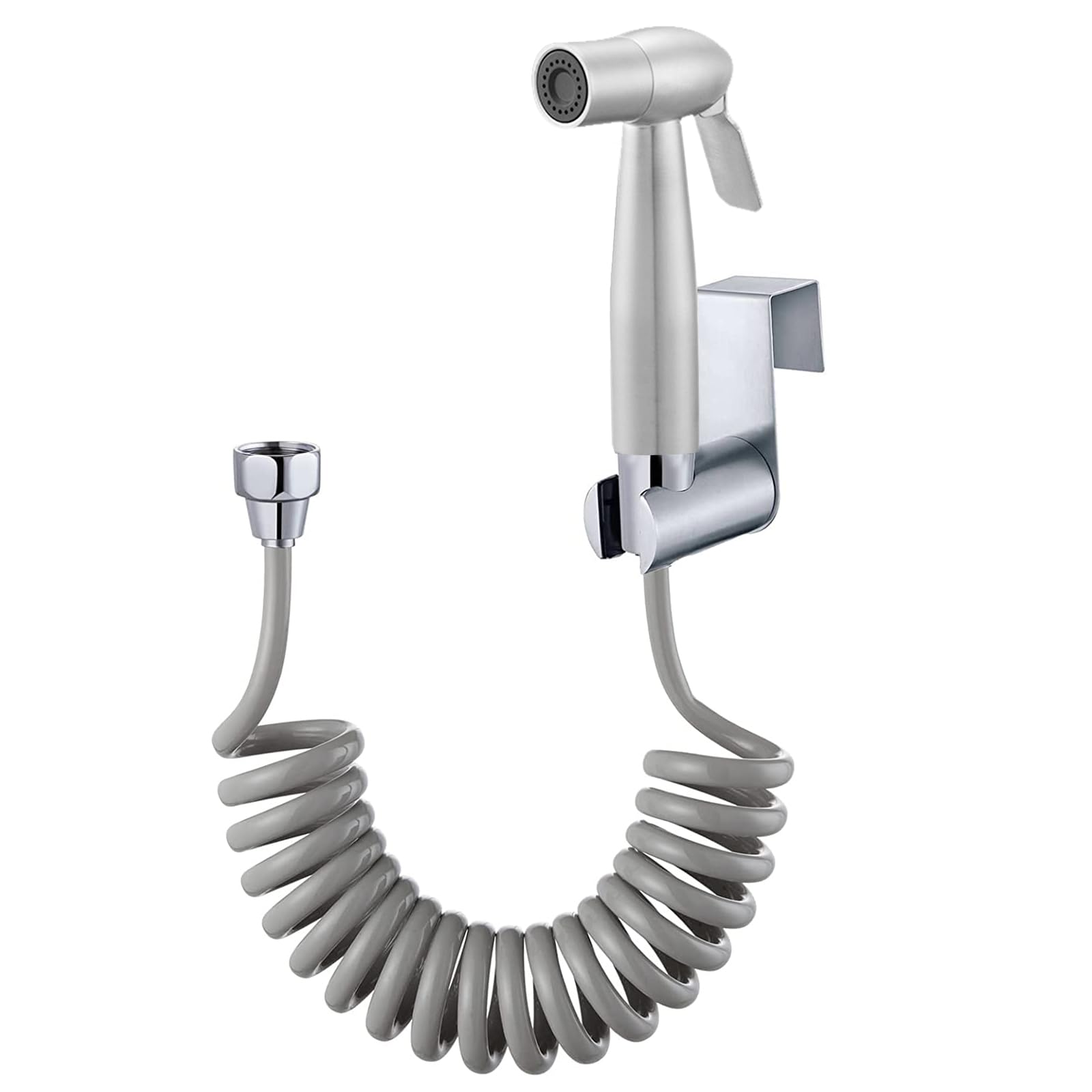 Handheld Bidet Sprayer, Toilet with Water Tank Hook and 59in ABS Flexible Telescopic Shower Hose for Bathroom Douche Diaper Cleaning, Pet Bath, Closestool, Squatting Pan, Floor Cleaning (Gray)