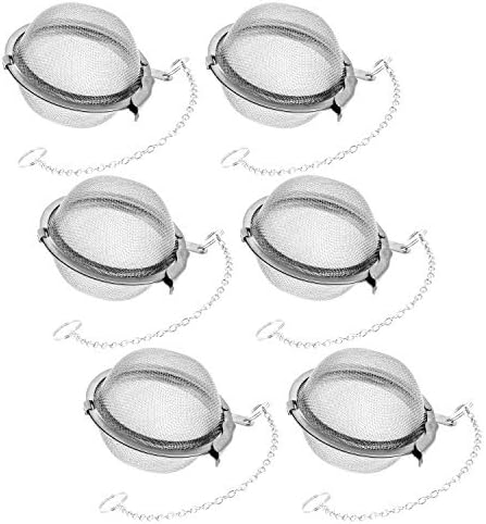 Tea Infuser,Possiave Stainless Steel Mesh Tea Balls with Brush -Quality Stainless Steel - Durable and Rust Resistant, 6 Pack, 2.1 Inches
