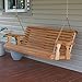 Amish Heavy Duty 800 Lb Roll Back 5ft. Treated Porch Swing With Cupholders - Cedar Stain