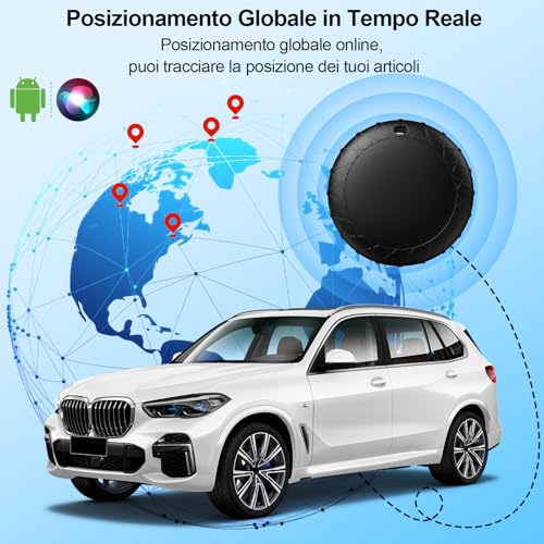 GPS Tracker per Auto, GPS Auto Localizzatore Compatibile con iOS e Android, Tracciamento Globale in Tempo Reale, Localizzatore Gps Senza SIM, per Bambini, Auto, Animali Domestici, IPX6 Impermeabile