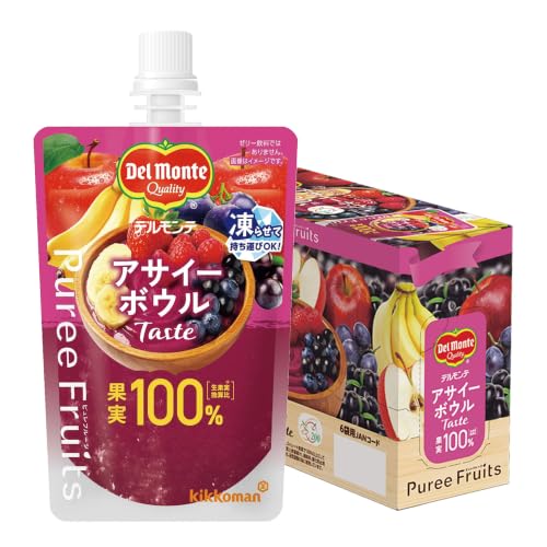 Del Monte デルモンテ ピュレフルーツ アサイーボウルテイスト 果実100% スムージー フルーツピューレ 110g×6個