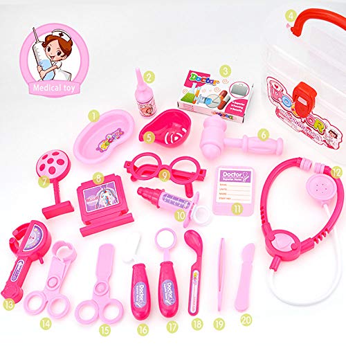 GRACEON Durable Child Doctor Suit Model Toy Child Medical Toy Toy Stethoscope Girl Toy Simulation Medicine Box Doctor Play House Toy Protective Cover Doctor Toy Children's Toys