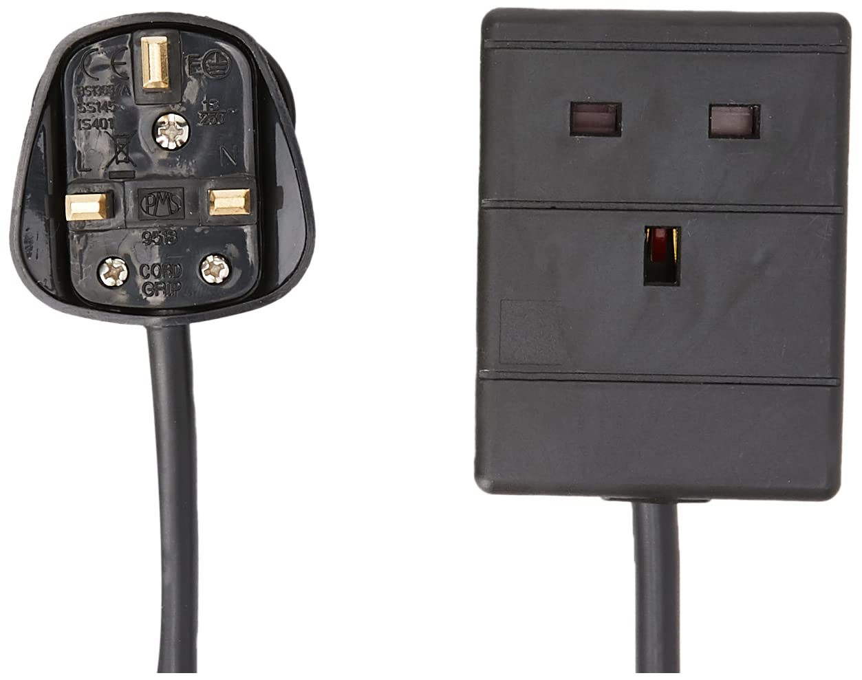 PRO ELEC 1 Gang Extension Lead 5m, Black