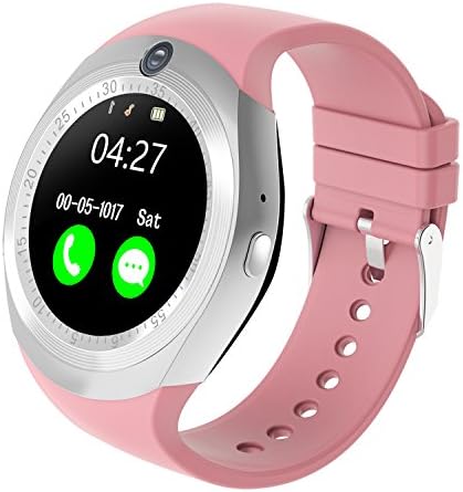 HOK Bluetooth Smart Watch Round Smartwatch with Camera SIM Card Pedometer Analysis Sleep Monitoring Slot Compatible with Samsung LG HTC Google Xiaomi Android Smart Phones for Women Men Kids