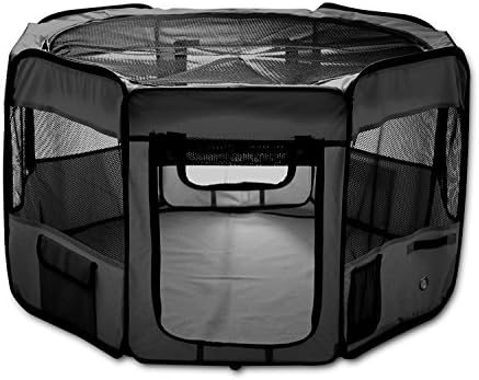 ESK Collection Black 33" Pet Puppy Dog Playpen Exercise Pen Kennel 600d Oxford Cloth