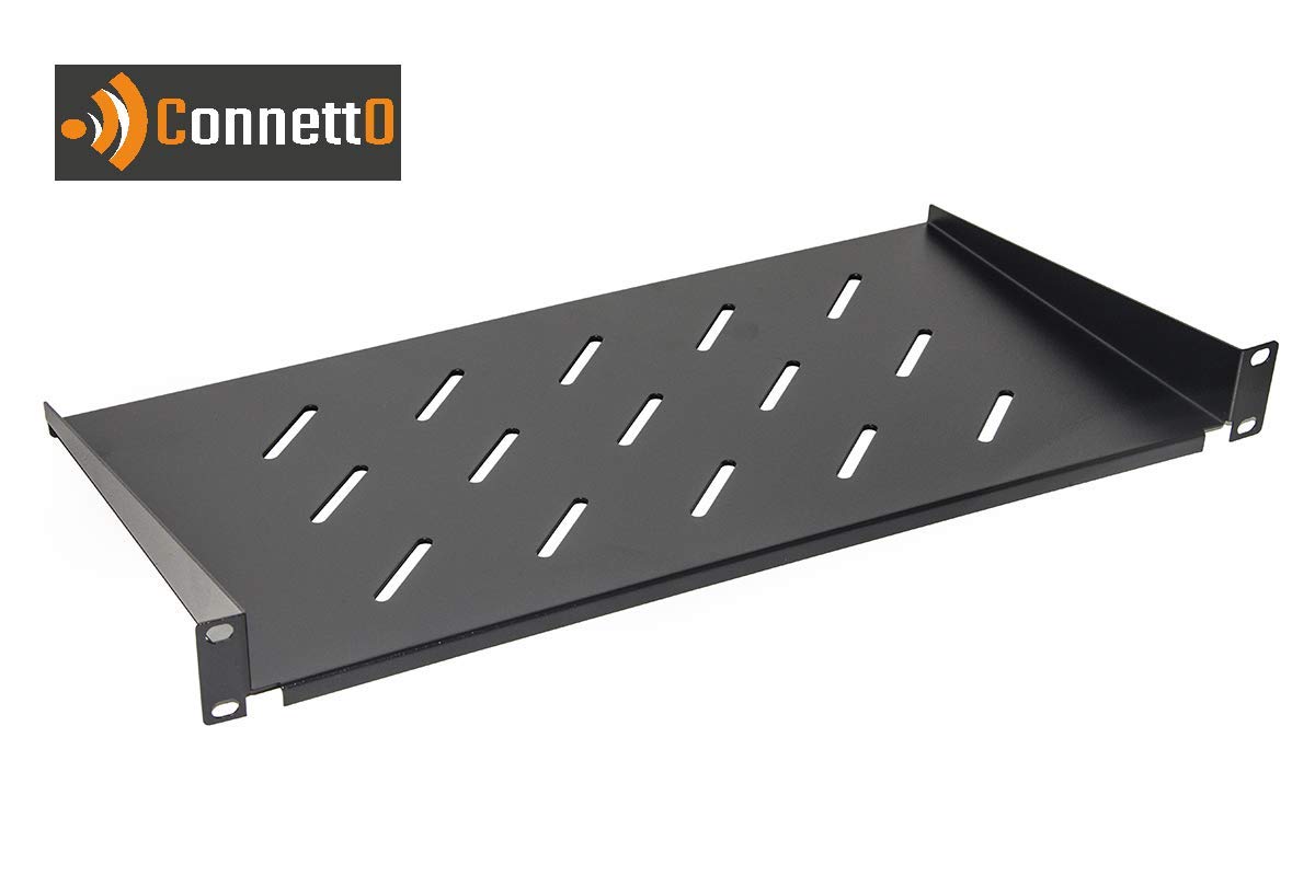 Shelf connector for cabinet 19" 1 unit deep 250 mm. (Universal) colour black