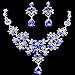 Gbell Clearance! Charm Wedding Bridal Crystal Necklace Earrings Jewelry Set Fine Rhinestone Women's Prom Jewelry Statement (Blue)