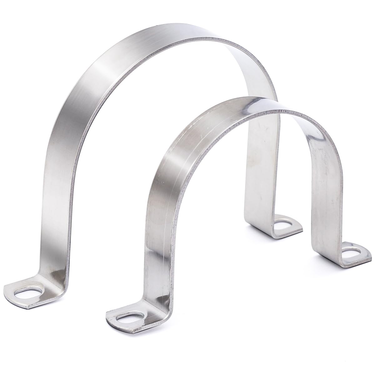 MgcTolBox Heavy Duty Metal U-Pipe Clamps Ø 3-1/8",Steel U Pipe Bracket with 2 Holes | Ø 80mm | 4 Pcs — image 1