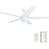 Prominence Home Ashby Modern 52 Inch Ceiling Fan with Light, LED Fan with Remote Control, Tri-Mount Indoor Fan with 5 Blades,