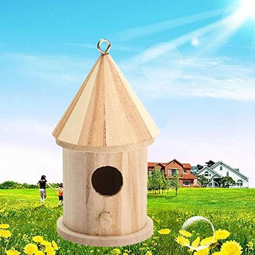 Weite Wooden Bird House, Natural Wood Decorative Birdhouse