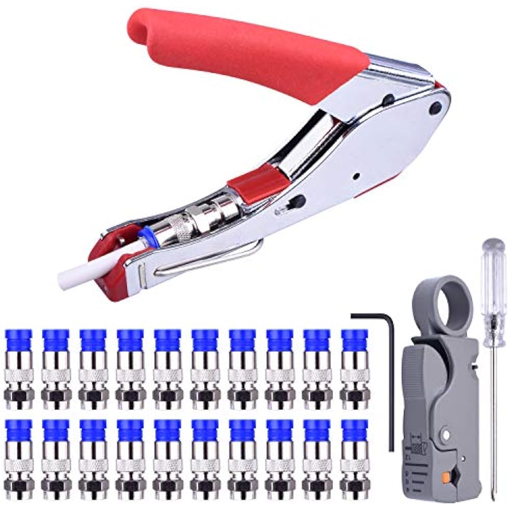 Compression Tool Kit, RG59 RG6 Coax Crimping Double Blades Coaxial