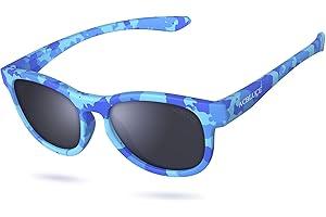 ACBLUCE Kids Polarized Sunglasses Sport TPEE Unbreakable Frame with Adjustable Strap for Boys Girls Age 5-13