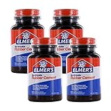 Elmer's No-Wrinkle Rubber Cement, Acid-Free, 4 Oz Bottle, Pack of 4