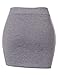 NEARKIN (NKNKSSK64 Womens Stretchy Waistband Shirring Fitted Mini Skirt Gray US S(Tag Size M)