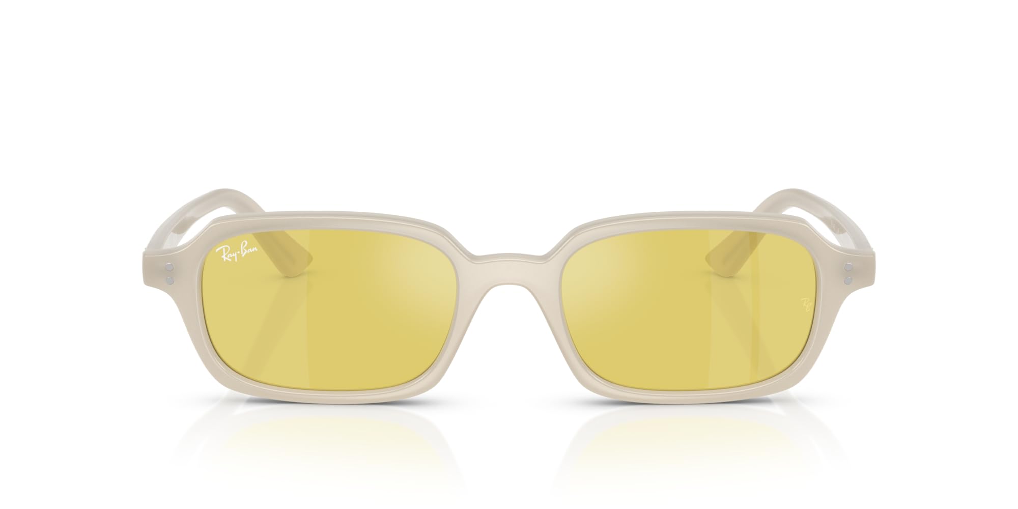 Ray-Ban RB4455 Zuri Sunglasses, Cloudy Warm White/Yellow Mirrored Gold, 52 mm