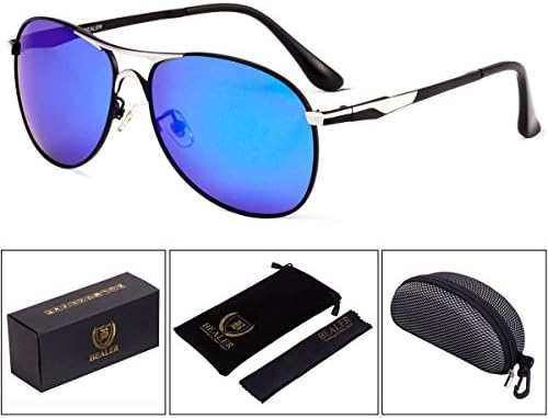 BEALER Premium Polarized Aviator Sunglasses for Men - UV400 Mirrored Lens