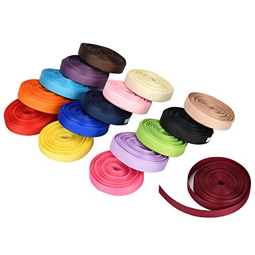 Solid Grosgrain Ribbon-- Faced Satin Ribbon for Hair Bows, Hair bow Clips, Headbands, Floral and Gift Wrapping 88 yard (16 x5.5yard) 3/8" - Thumbnail 2