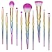Qivange Unicorn Makeup Brushes, Colorful Rainbow Foundation Eyeshadow Highlighter Brush Professional Makeup Brush Set(10 Pieces)