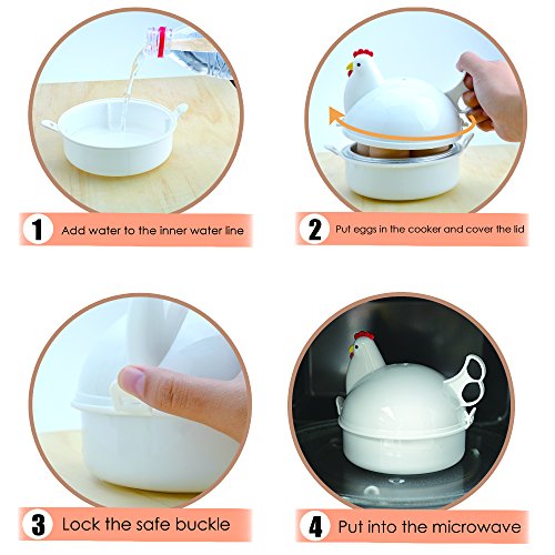 MICOOK Microwave Egg Cooker, Microwave Egg Boiler with Safe Buckle and