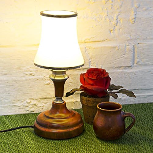 relaxdays vintage masa lambasi ile nostaljik tonlariyla ve buzlu cam abajur 10018912 amazon com tr