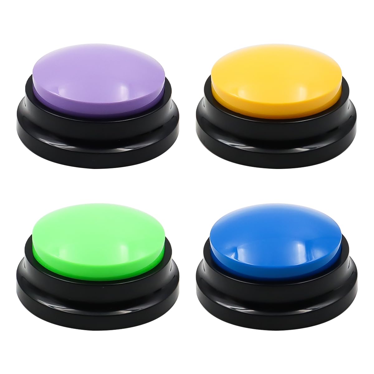 Hsthe Sea 4PCS Dog Buttons Talk Training,Dog Training Button,Dog Buttons for Communication,Dog Training Buzzer,Dog Button Recordable (Yellow+Dark Blue+Purple+Green)