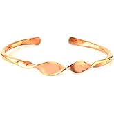 JewarHaat Handcrafted Hand Forged with Solid and High Gauge Tibetan Style Minimalistic Elegance Copper Bracelet